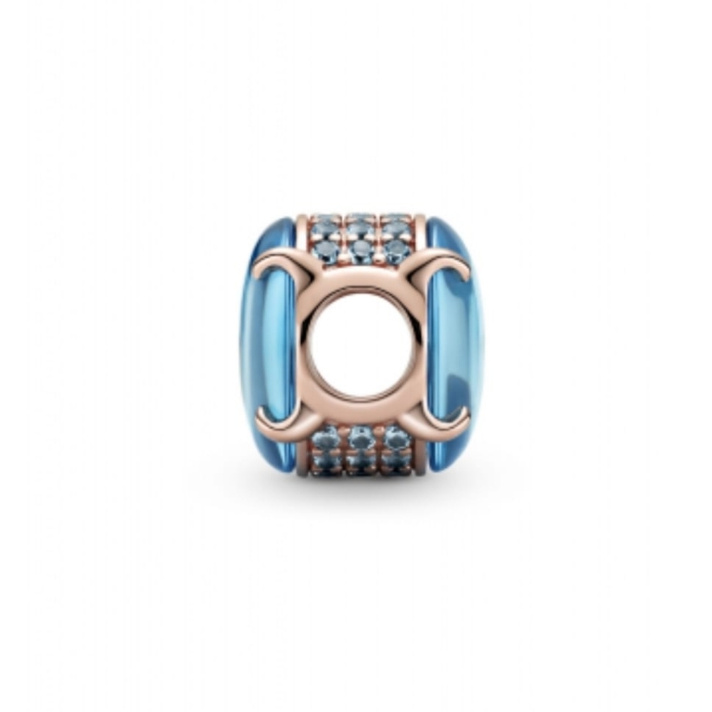 PANDORA COLORS BLUE OVAL CABOCHON CHARM 789309C01 new with tag - Picture 5 of 6
